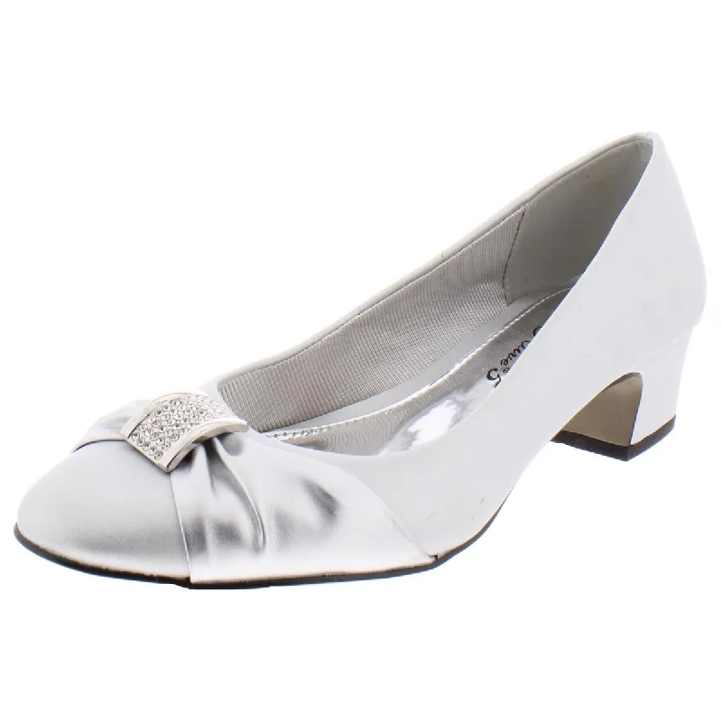 Versatile Dress Heels for Formal and Casual Wear---Easy Street Womens Satin Embellished Dress Heels