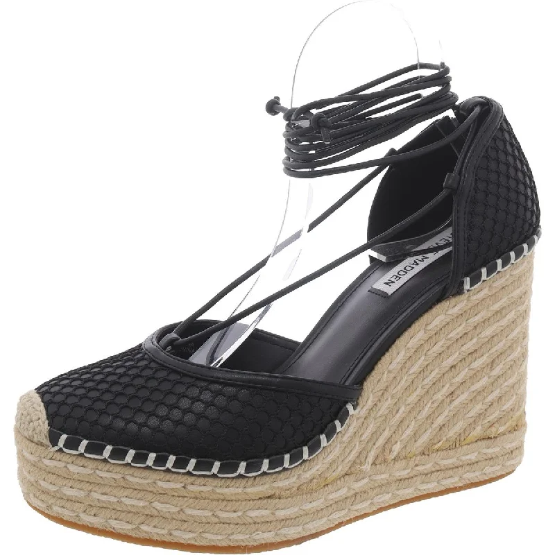 Trendy D'Orsay Pumps for Fashion-Forward Women---Steve Madden Womens Loretta Faux Leather D'Orsay Espadrille Heels