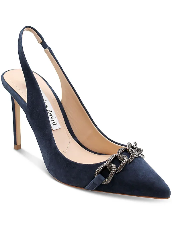 Affordable Suede Ankle Pumps for All-Day Wear--Womens Suede Slip On Slingback Heels