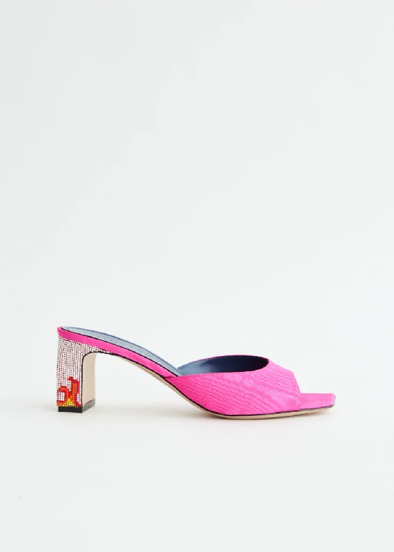 Versatile Heeled Sandals for Any Occasion---Ade Grosgrain Moire Mules