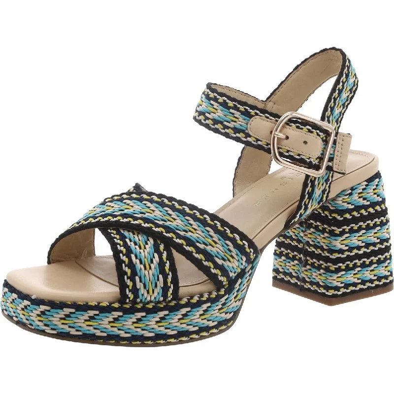 Stylish Ankle Strap Heels for Women--Marc Fisher LTD Womens Gemmie2 Woven Ankle Strap Block Heels