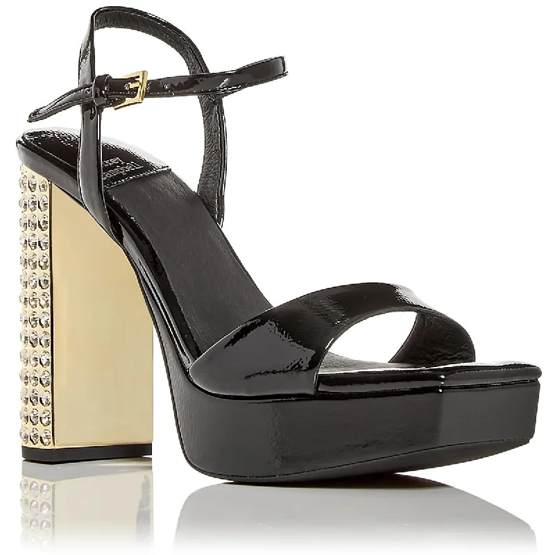 Stylish Ankle Strap Heels for Women--Jeffrey Campbell Womens Dias Embellished Ankle Strap Block Heels