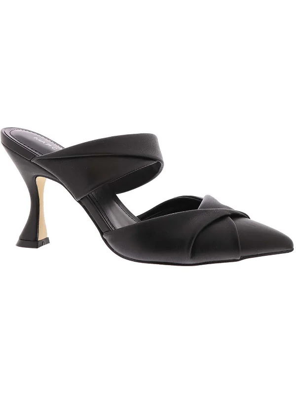 Heaton Womens Faux Leather Pumps Mules---Comfortable Leather Pumps for Office and Everyday Wear