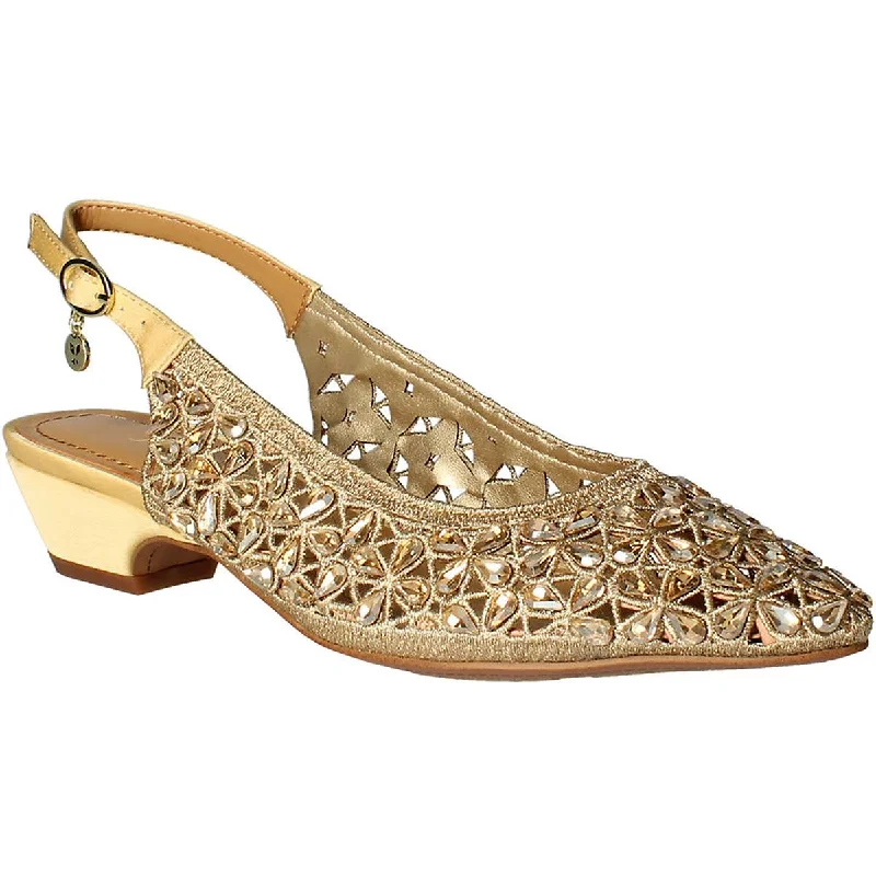 J.Renee Womens Hasini Embellished Evening Slingback Heels---Elegant Evening Heels for Weddings and Parties