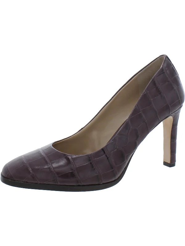 Camila Womens Leather Slip-On Pumps---Comfortable Leather Pumps for Office and Everyday Wear