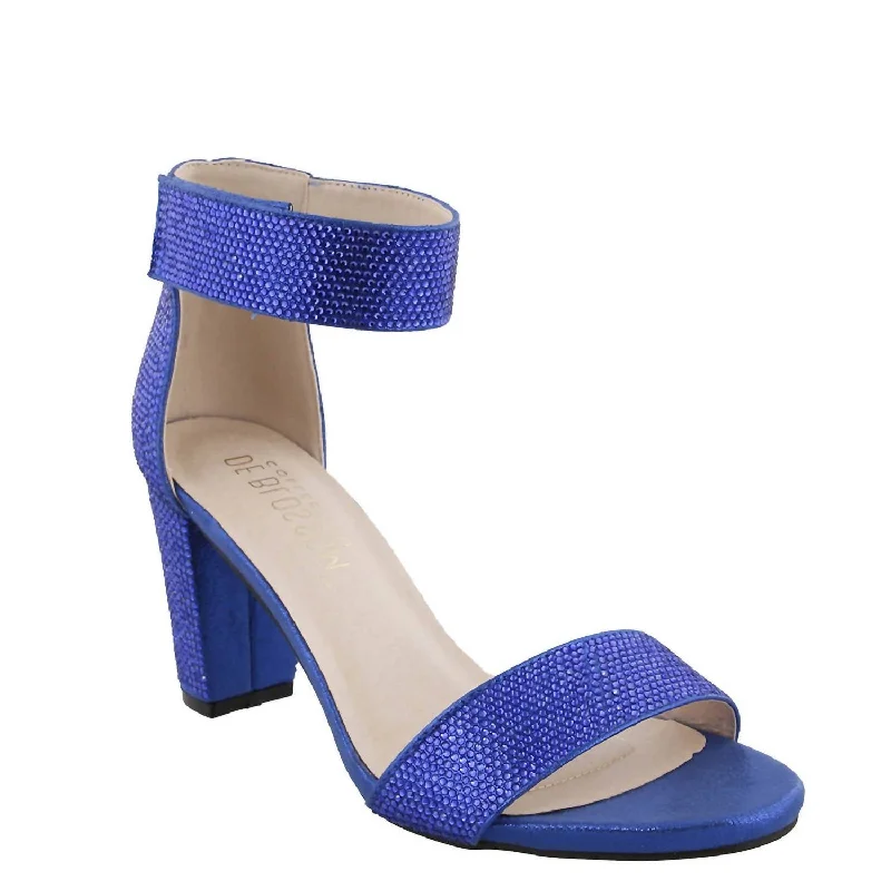 Versatile Heeled Sandals for Any Occasion---Women's Nicky-4 Royal Shimmer Heel In Blue