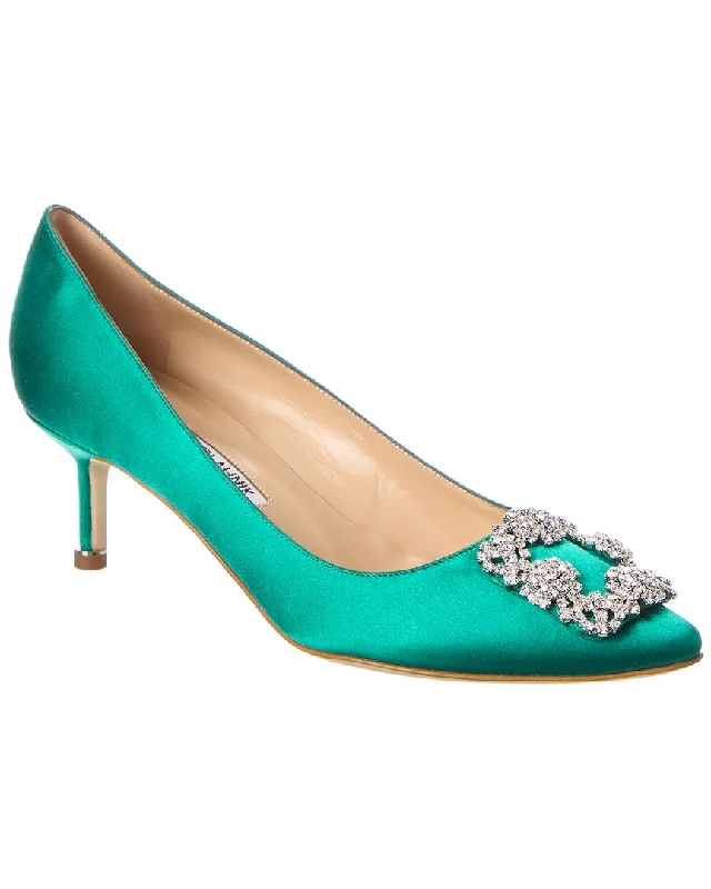 Manolo Blahnik Hangisi 50 Satin PumpAffordable Satin Heels with a Luxe Touch