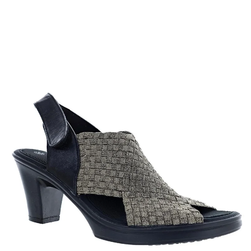 Versatile Dress Heels for Formal and Casual Wear---Bernie Mev Womens Beatrice Metallic Woven Dress Heels