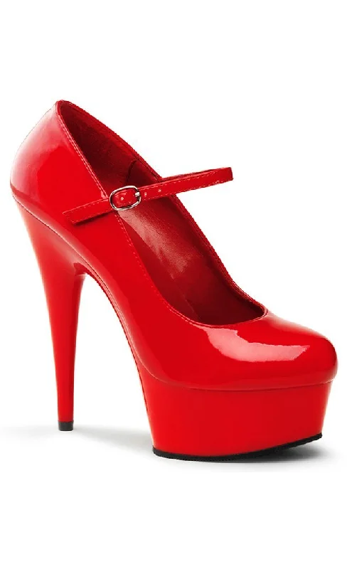 Sleek and Shiny Patent Pump Heels for a Polished Look--DELIGHT-687 Red Patent Platform Heels