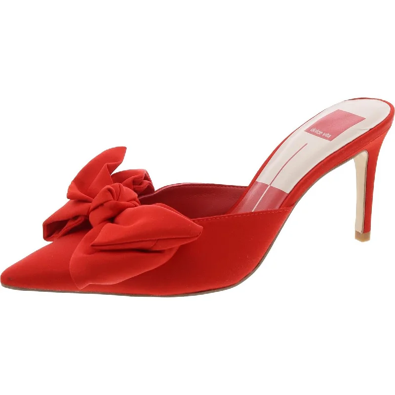 Stiletto Heel Pumps with Perfect Fit--Dolce Vita Womens Kayli Satin Pointed Toe Mules-Fashionable & Classic