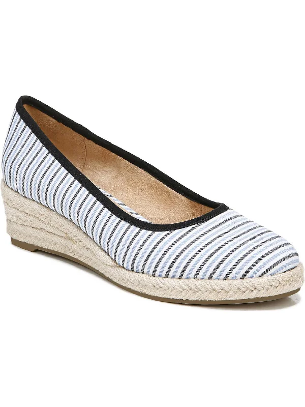 Versatile Heeled Sandals for Any Occasion---Womens Striped Espadrille Wedge Heels