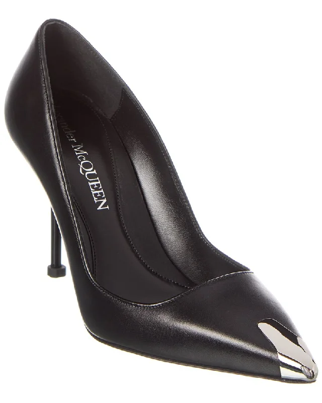 Alexander McQueen Punk Leather Pump---Comfortable Leather Pumps for Office and Everyday Wear