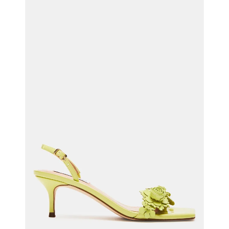 Versatile Heeled Sandals for Any Occasion---Rosalea Lime Patent