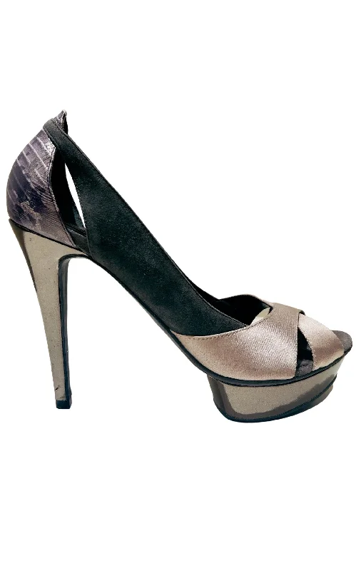 Stylish Platform Heels for Extra Height--Metal-Heel and Platform Pump