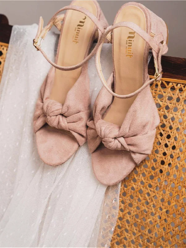 Affordable Suede Ankle Pumps for All-Day Wear--Marquise Vegan Suede Heels | Blush