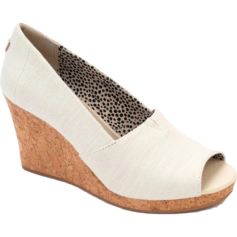 Stylish Open Toe Heels for Summer--Michelle Womens Open Toe Cork Wedge Heels