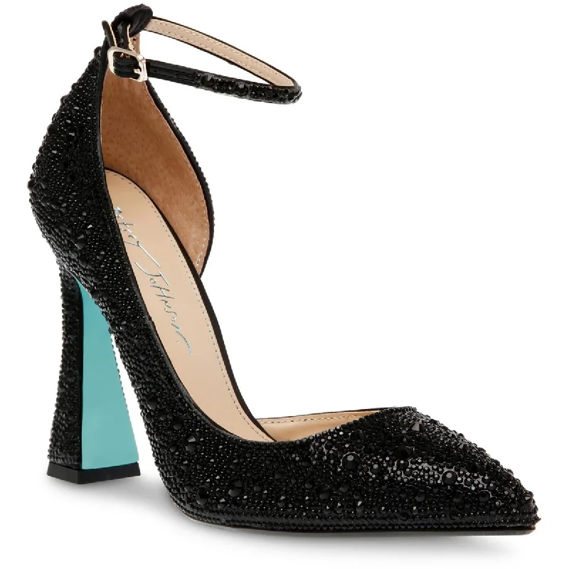 Versatile Dress Heels for Formal and Casual Wear---Betsey Johnson Womens Ramsy Rhinestone Dressy D'Orsay Heels