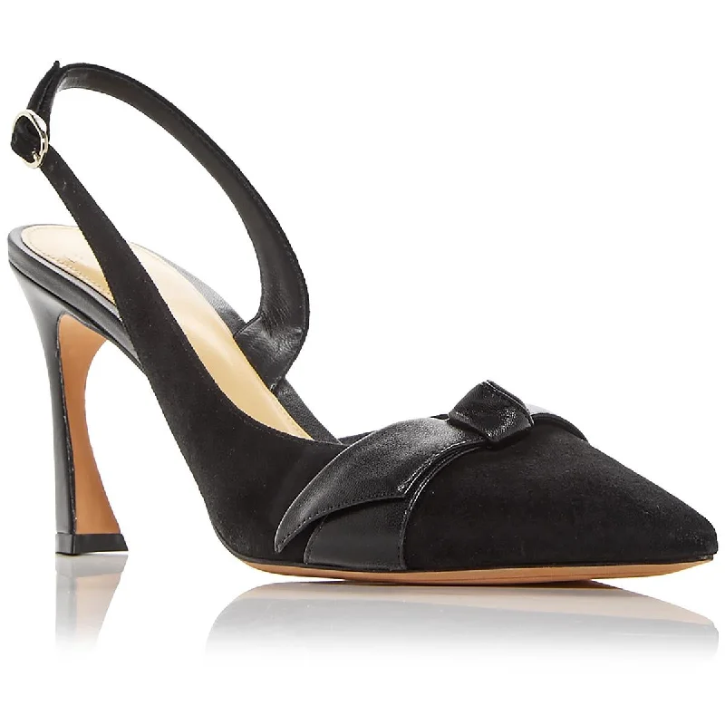 Affordable Suede Ankle Pumps for All-Day Wear--ASYMETRIC  Womens Suede Bow Pumps