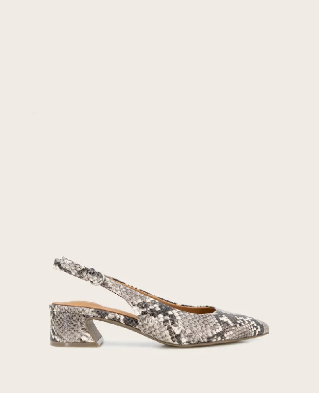 Versatile Heeled Sandals for Any Occasion---GENTLE SOULS - Georgia Snake Slingback Heel