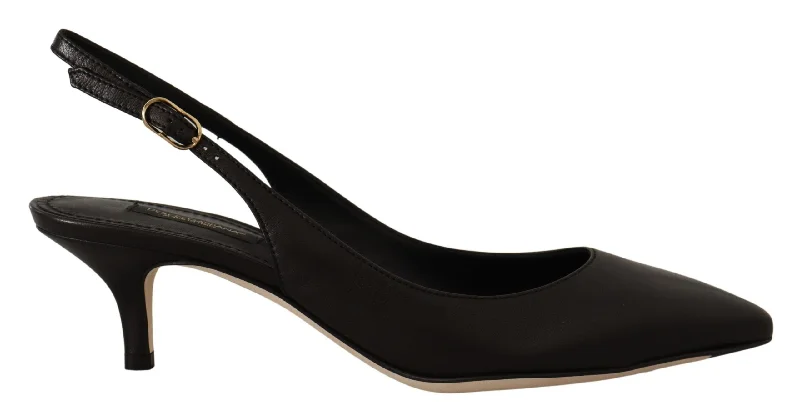 Fashionable Leather Slingback Pumps for Casual Wear--Dolce & Gabbana Elegant  Leather Slingbacks Women's Heels