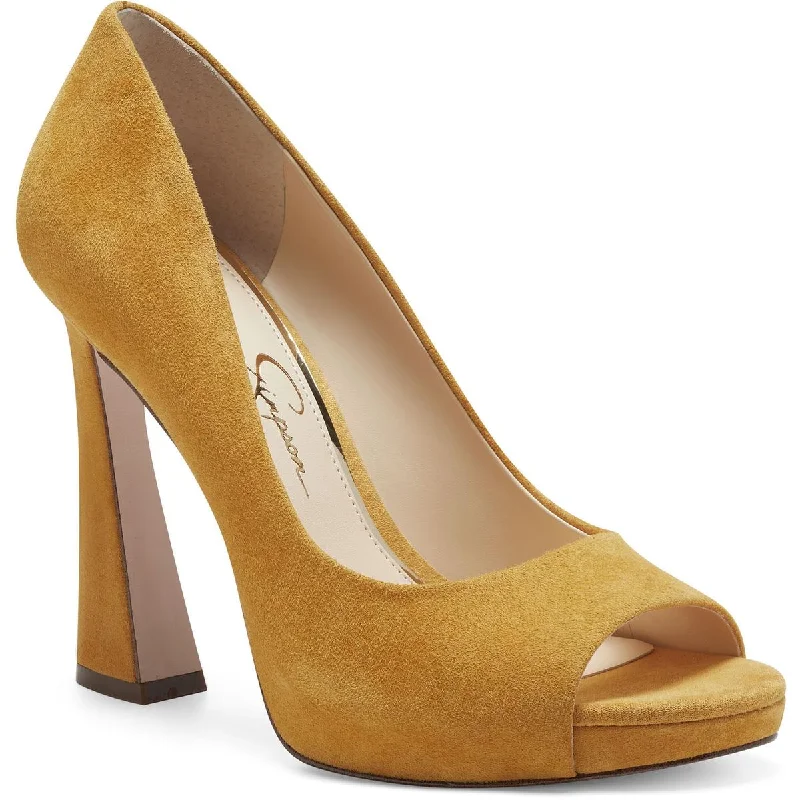 Trendy Peep Toe Platform Heels Crafted from Genuine Leather--Jessica Simpson Womens Peep Toe Pumps