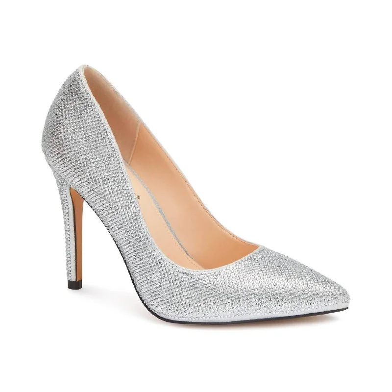 Affordable Rhinestone Pumps for a Dazzling Look---Women's High Heels With Rhinestones In Silver