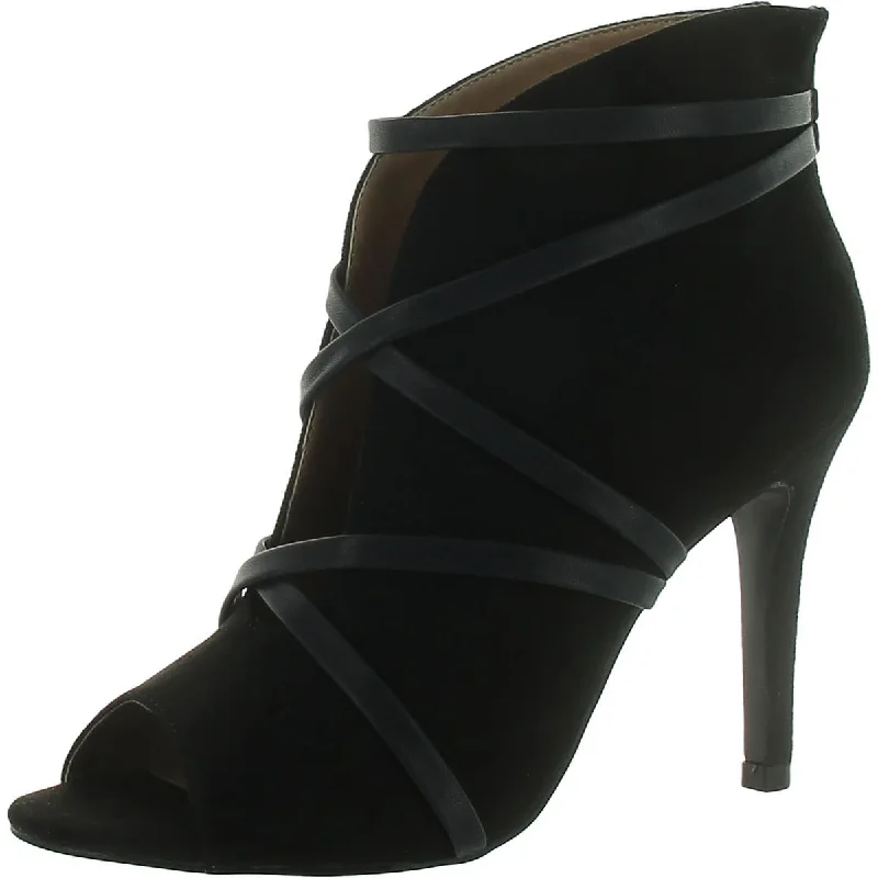 Affordable Suede Ankle Pumps for All-Day Wear--Womens Faux Suede Open Toe Pumps