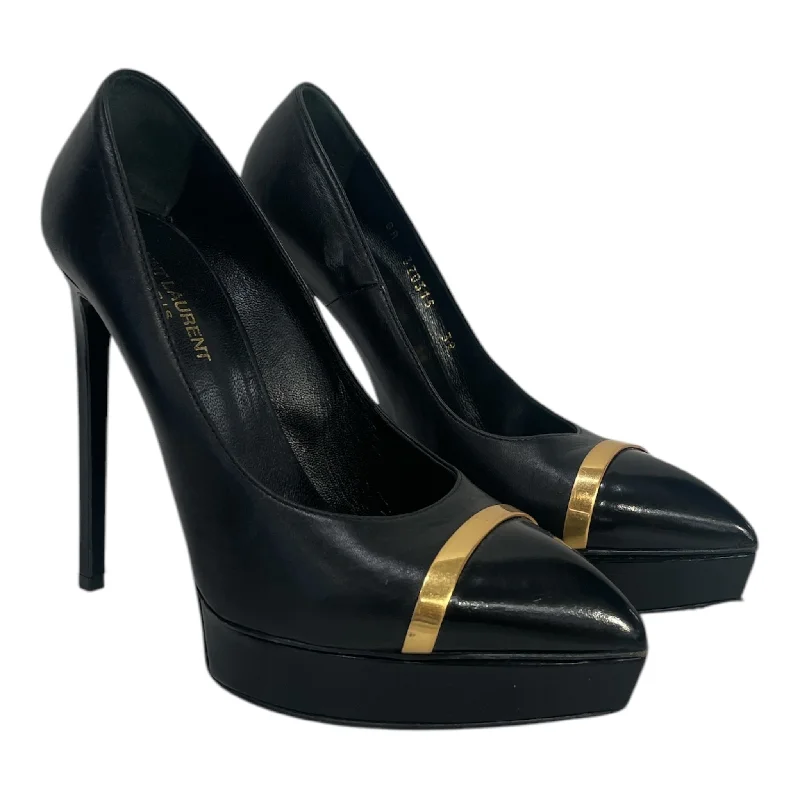 SAINT LAURENT/Heels/EU 39/Leather/BLK/---Comfortable Leather Pumps for Office and Everyday Wear