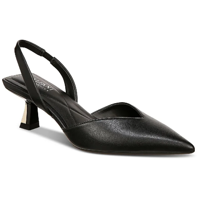 Fashionable Leather Slingback Pumps for Casual Wear--Alfani Womens Omari Faux Leather Slingback Pumps