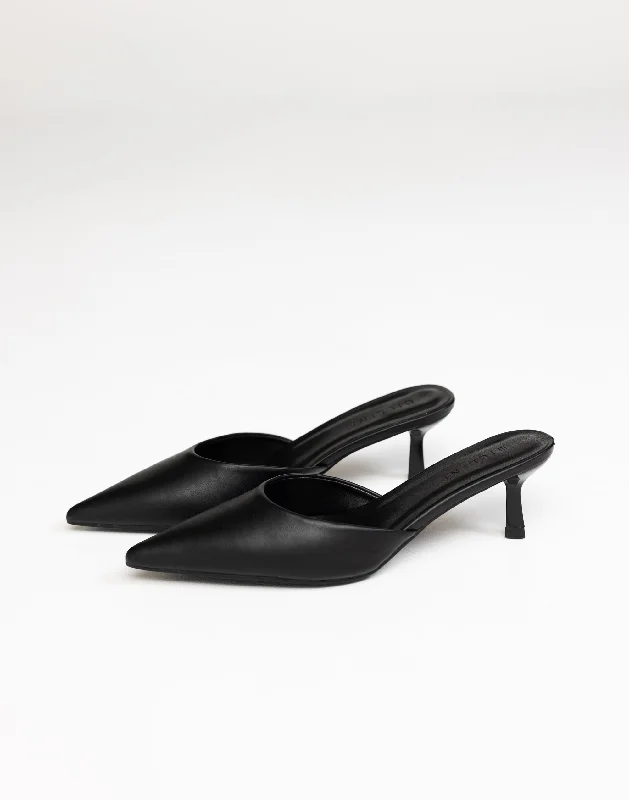 Stiletto Heel Pumps with Perfect Fit--Niv Heels (Black) - By Billini-Fashionable & Classic