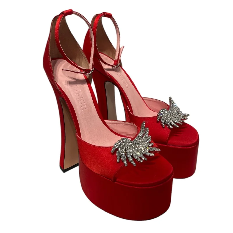 Versatile Heeled Sandals for Any Occasion---Piferi/Heels/EU 40/Cotton/RED/Rosalia 165mm red