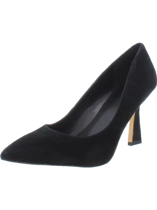 Affordable Suede Ankle Pumps for All-Day Wear--Relka  Womens Suede Spoon Heel Pointed Toe Heels