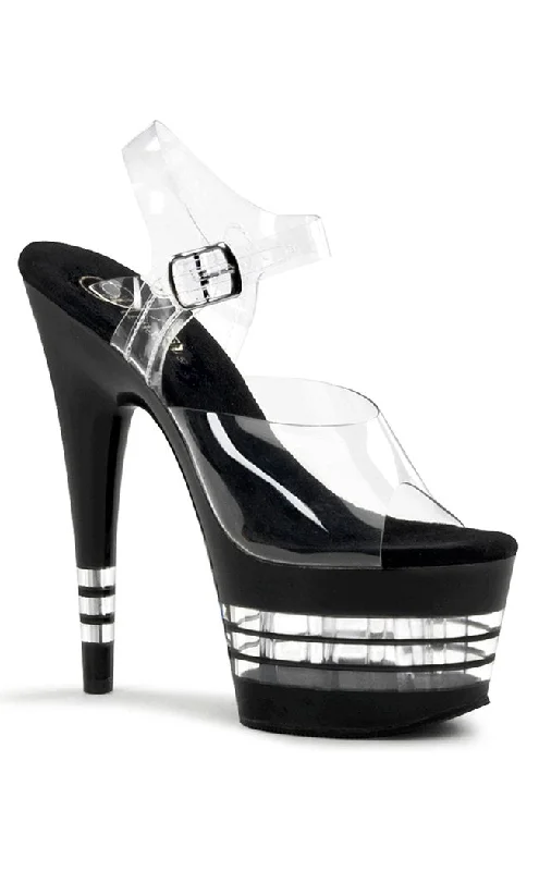 Stiletto Heel Pumps with Perfect Fit--ADORE-708LN Clear & Black Heels-Fashionable & Classic