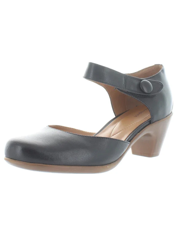 Trendy Chunky Heel Pumps for Casual Wear--Clarice Womens Cushioned Footbed Block Heel Mary Jane Heels