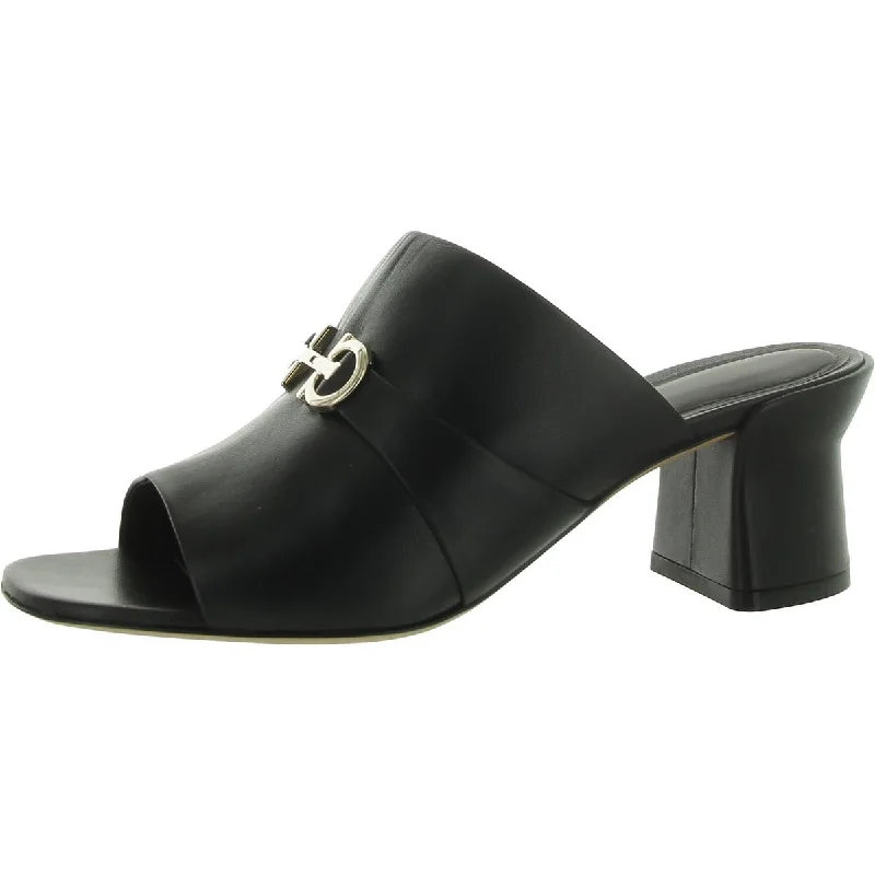 Salvatore Ferragamo Womens Faux Leather Embellished Slide---Comfortable Leather Pumps for Office and Everyday Wear