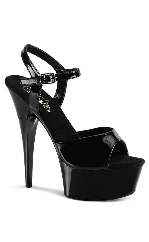 Sleek and Shiny Patent Pump Heels for a Polished Look--CAPTIVA-609 Black Patent Platform Heels