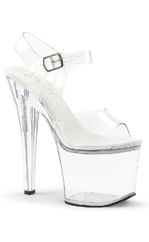 Stylish Platform Heels for Extra Height--RADIANT-708 Clear Platform Heels