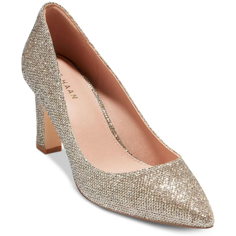 Cole Haan Womens Mylah Glitter Pointed Toe Pumps---Trendy Glitter Heels for a Glamorous Look