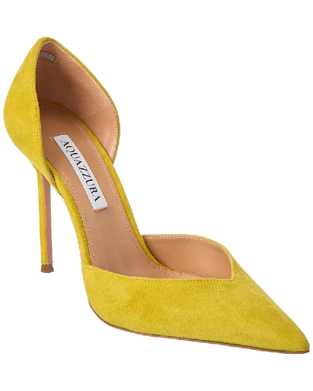 Affordable Suede Ankle Pumps for All-Day Wear--Aquazzura Uptown 105 Suede Pump