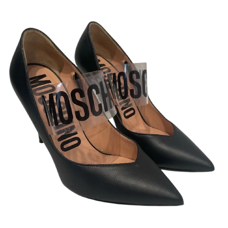 MOSCHINO/Heels/EU 38/Leather/BLK/---Comfortable Leather Pumps for Office and Everyday Wear