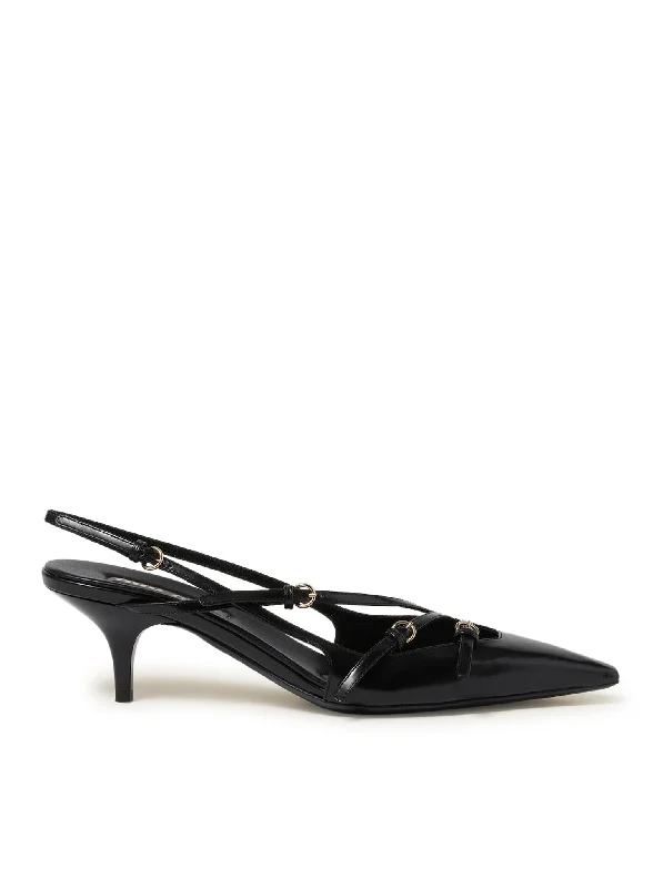 Sleek and Shiny Patent Pump Heels for a Polished Look--PATENT LEATHER SLINGBACK WITH BUCKLES