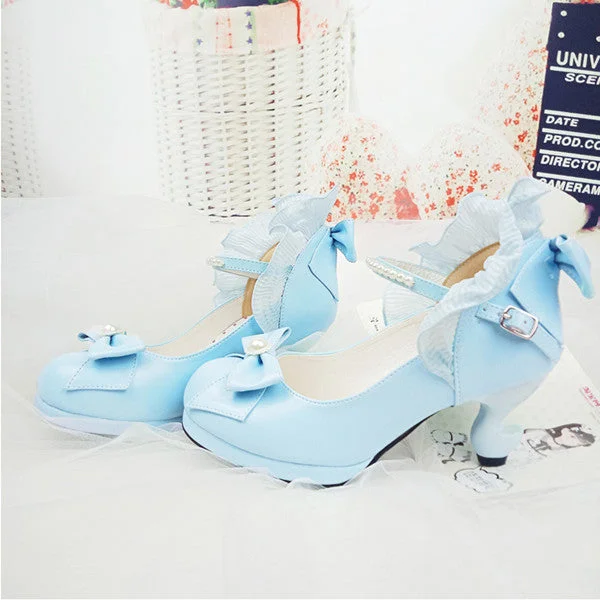 Japanese lolita bow high heels yv42179---Charming Bow Pumps for a Cute and Stylish Look