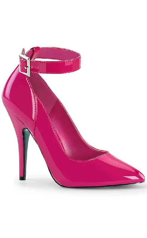 Sleek and Shiny Patent Pump Heels for a Polished Look--SEDUCE-431 Hot Pink Patent Heels