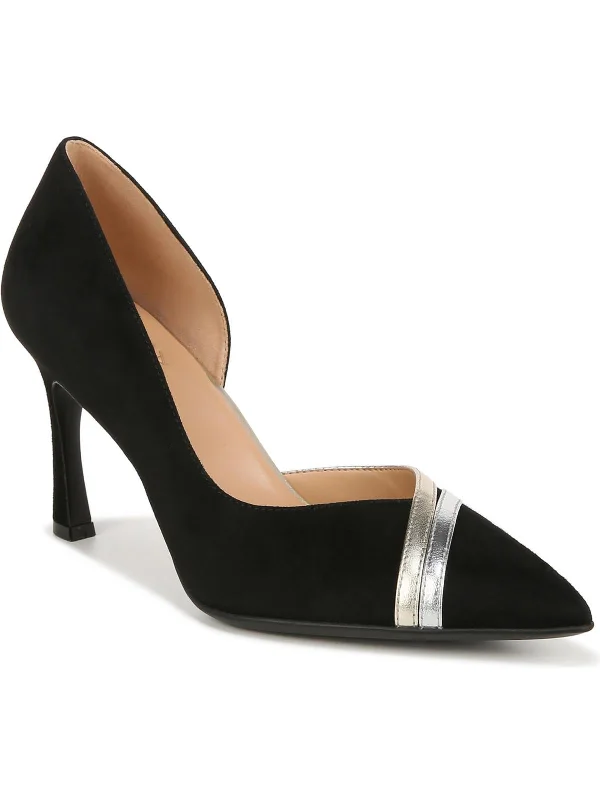 Affordable Suede Ankle Pumps for All-Day Wear--Aubrey Womens Suede Pointed Toe D'Orsay Heels