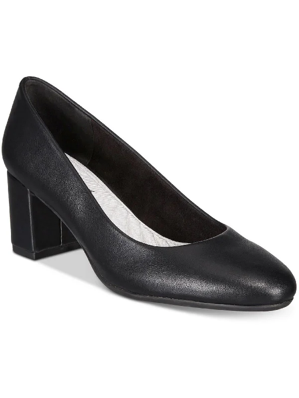 Trendy Chunky Heel Pumps for Casual Wear--Proper Womens Faux Leather Block Heel Pumps