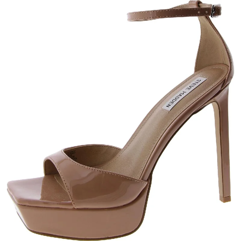 Sleek and Shiny Patent Pump Heels for a Polished Look--Scorch Womens Patent Ankle Strap Platform Heels