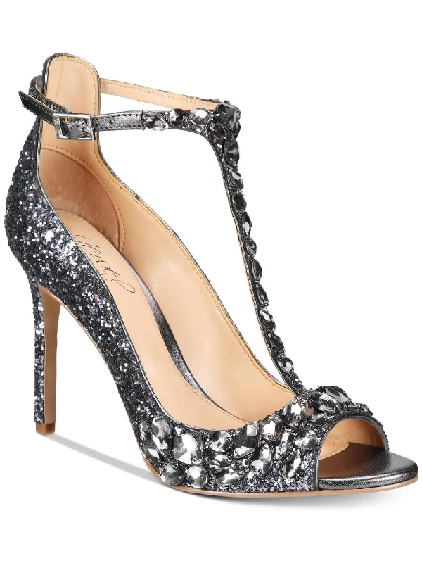 Stylish Ankle Strap Heels for Women--Conroy Womens Rhinestone Dressy Ankle Strap