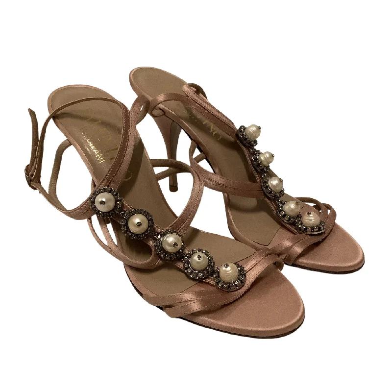 Versatile Heeled Sandals for Any Occasion---VALENTINO/Heels/US 5/Silk/PNK/