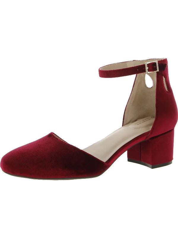 Stylish Ankle Strap Heels for Women--Izzee Womens Suede Ankle Strap D'Orsay Heels