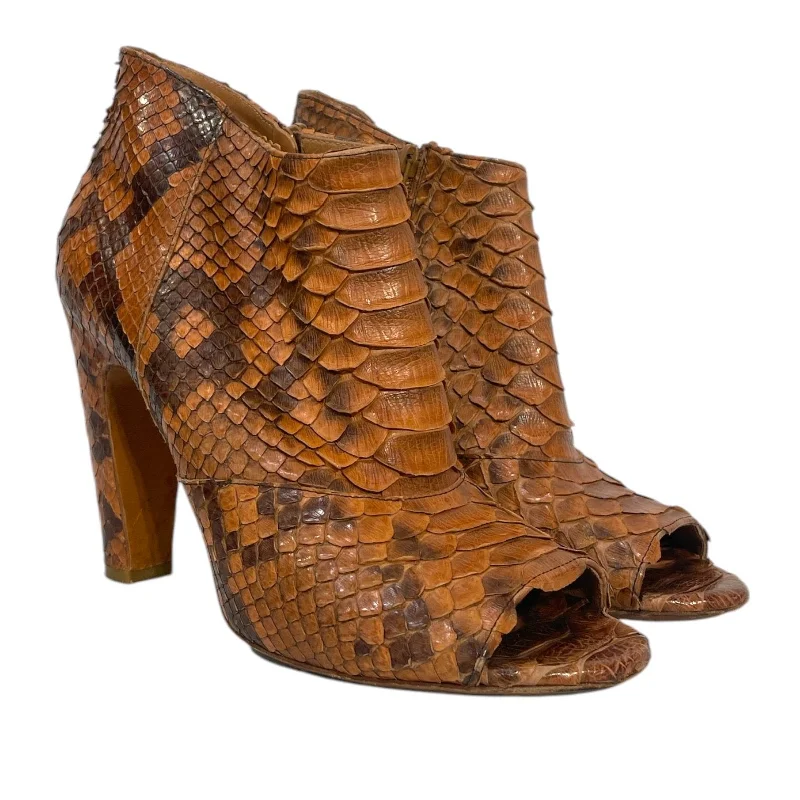 Stylish Open Toe Heels for Summer--Maison Margiela/Heels/EU 38/Animal Pattern/Leather/ORN/PYTHON OPEN TOES